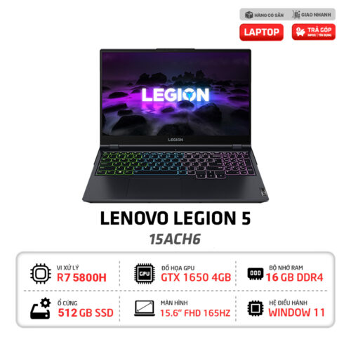 Lenovo Legion 5 15ACH6 (AMD Ryzen 7-5800H, RAM 16GB, SSD 512GB, GeForce RTX 3050Ti, 15.6'' FHD 165Hz)